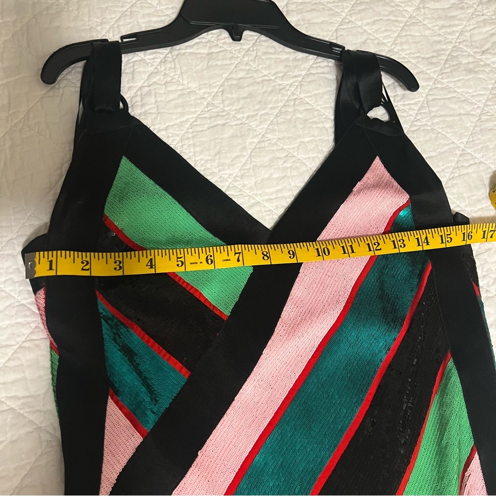 Diane Von Furstenberg one-of-a-kind D-Ring Crossover Sequins & Silk Dress - Picture 14 of 16